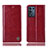 Leather Case Stands Flip Cover Holder H06P for Oppo K9S 5G Red