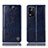 Leather Case Stands Flip Cover Holder H06P for Oppo K9X 5G Blue