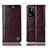 Leather Case Stands Flip Cover Holder H06P for Oppo K9X 5G Brown