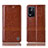 Leather Case Stands Flip Cover Holder H06P for Oppo K9X 5G Light Brown
