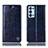 Leather Case Stands Flip Cover Holder H06P for Oppo Reno6 Pro 5G Blue