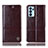 Leather Case Stands Flip Cover Holder H06P for Oppo Reno6 Pro 5G India Brown