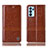 Leather Case Stands Flip Cover Holder H06P for Oppo Reno6 Pro 5G India Light Brown