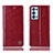 Leather Case Stands Flip Cover Holder H06P for Oppo Reno6 Pro 5G Red