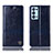 Leather Case Stands Flip Cover Holder H06P for Oppo Reno6 Pro+ Plus 5G Blue