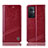 Leather Case Stands Flip Cover Holder H06P for Oppo Reno7 Lite 5G Red