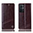 Leather Case Stands Flip Cover Holder H06P for Oppo Reno8 Z 5G Brown