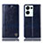 Leather Case Stands Flip Cover Holder H06P for Oppo Reno9 Pro+ Plus 5G Blue
