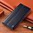 Leather Case Stands Flip Cover Holder H06P for Samsung Galaxy S22 Ultra 5G Blue