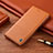 Leather Case Stands Flip Cover Holder H07P for Apple iPhone SE3 (2022) Orange