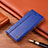 Leather Case Stands Flip Cover Holder H07P for Motorola Moto Edge 20 Lite 5G Blue