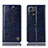 Leather Case Stands Flip Cover Holder H07P for Motorola Moto Edge 30 Fusion 5G Blue