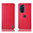 Leather Case Stands Flip Cover Holder H07P for Motorola Moto Edge 30 Pro 5G Red