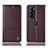 Leather Case Stands Flip Cover Holder H07P for Motorola Moto Edge Plus (2022) 5G Brown