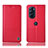 Leather Case Stands Flip Cover Holder H07P for Motorola Moto Edge Plus (2022) 5G Red