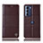 Leather Case Stands Flip Cover Holder H07P for Motorola Moto Edge S30 5G Brown