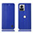 Leather Case Stands Flip Cover Holder H07P for Motorola Moto Edge X30 Pro 5G Blue