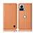 Leather Case Stands Flip Cover Holder H07P for Motorola Moto Edge X30 Pro 5G Orange