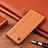 Leather Case Stands Flip Cover Holder H07P for Motorola Moto G10 Orange