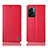 Leather Case Stands Flip Cover Holder H07P for Oppo A57 5G Red