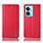 Leather Case Stands Flip Cover Holder H07P for Oppo A58x 5G Red
