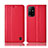 Leather Case Stands Flip Cover Holder H07P for Oppo A94 5G Red