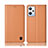 Leather Case Stands Flip Cover Holder H07P for Oppo K10X 5G Orange