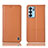 Leather Case Stands Flip Cover Holder H07P for Oppo Reno6 5G Orange