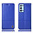 Leather Case Stands Flip Cover Holder H07P for Oppo Reno6 Pro 5G Blue