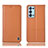 Leather Case Stands Flip Cover Holder H07P for Oppo Reno6 Pro 5G Orange