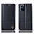 Leather Case Stands Flip Cover Holder H07P for Oppo Reno7 5G Black