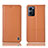 Leather Case Stands Flip Cover Holder H07P for Oppo Reno7 5G Orange