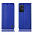 Leather Case Stands Flip Cover Holder H07P for Oppo Reno7 Z 5G Blue
