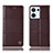 Leather Case Stands Flip Cover Holder H07P for Oppo Reno9 5G Brown