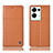 Leather Case Stands Flip Cover Holder H07P for Oppo Reno9 Pro+ Plus 5G Orange