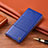 Leather Case Stands Flip Cover Holder H07P for Samsung Galaxy A30S Blue