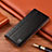 Leather Case Stands Flip Cover Holder H07P for Samsung Galaxy F13 4G Black