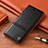 Leather Case Stands Flip Cover Holder H07P for Samsung Galaxy S22 5G Black