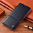 Leather Case Stands Flip Cover Holder H07P for Samsung Galaxy S22 Plus 5G Blue