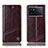 Leather Case Stands Flip Cover Holder H07P for Vivo iQOO 9 Pro 5G Brown