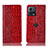 Leather Case Stands Flip Cover Holder H08P for Motorola Moto Edge 30 Fusion 5G Red