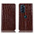 Leather Case Stands Flip Cover Holder H08P for Motorola Moto Edge 30 Pro 5G Brown