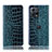 Leather Case Stands Flip Cover Holder H08P for Motorola Moto Edge S30 Pro 5G Blue