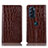 Leather Case Stands Flip Cover Holder H08P for Motorola Moto Edge X30 5G Brown