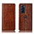 Leather Case Stands Flip Cover Holder H08P for Motorola Moto Edge X30 5G Light Brown