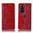 Leather Case Stands Flip Cover Holder H08P for Motorola Moto Edge X30 5G Red