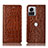 Leather Case Stands Flip Cover Holder H08P for Motorola Moto Edge X30 Pro 5G Light Brown