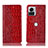 Leather Case Stands Flip Cover Holder H08P for Motorola Moto Edge X30 Pro 5G Red