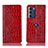 Leather Case Stands Flip Cover Holder H08P for Motorola Moto G200 5G Red