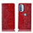 Leather Case Stands Flip Cover Holder H08P for Motorola Moto G31 Red